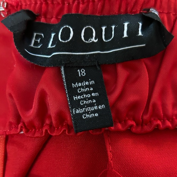 Eloquii Red Draped Satin Midi Skirt NWT Size:18 - Picture 4 of 5